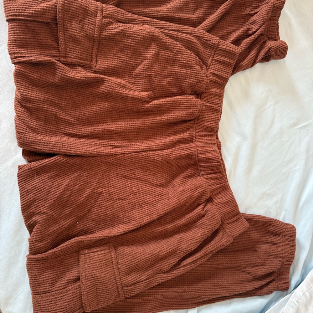 Cozy Ribbed Brown Knit Pants